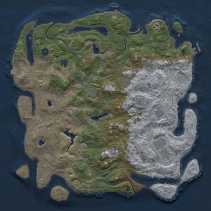 Thumbnail Rust Map: Procedural Map, Size: 4500, Seed: 1122951888, 16 Monuments