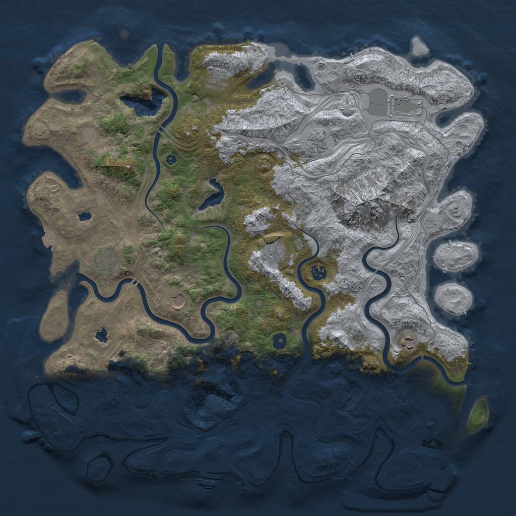 Rust Map: Procedural Map, Size: 5000, Seed: 1314954478, 15 Monuments