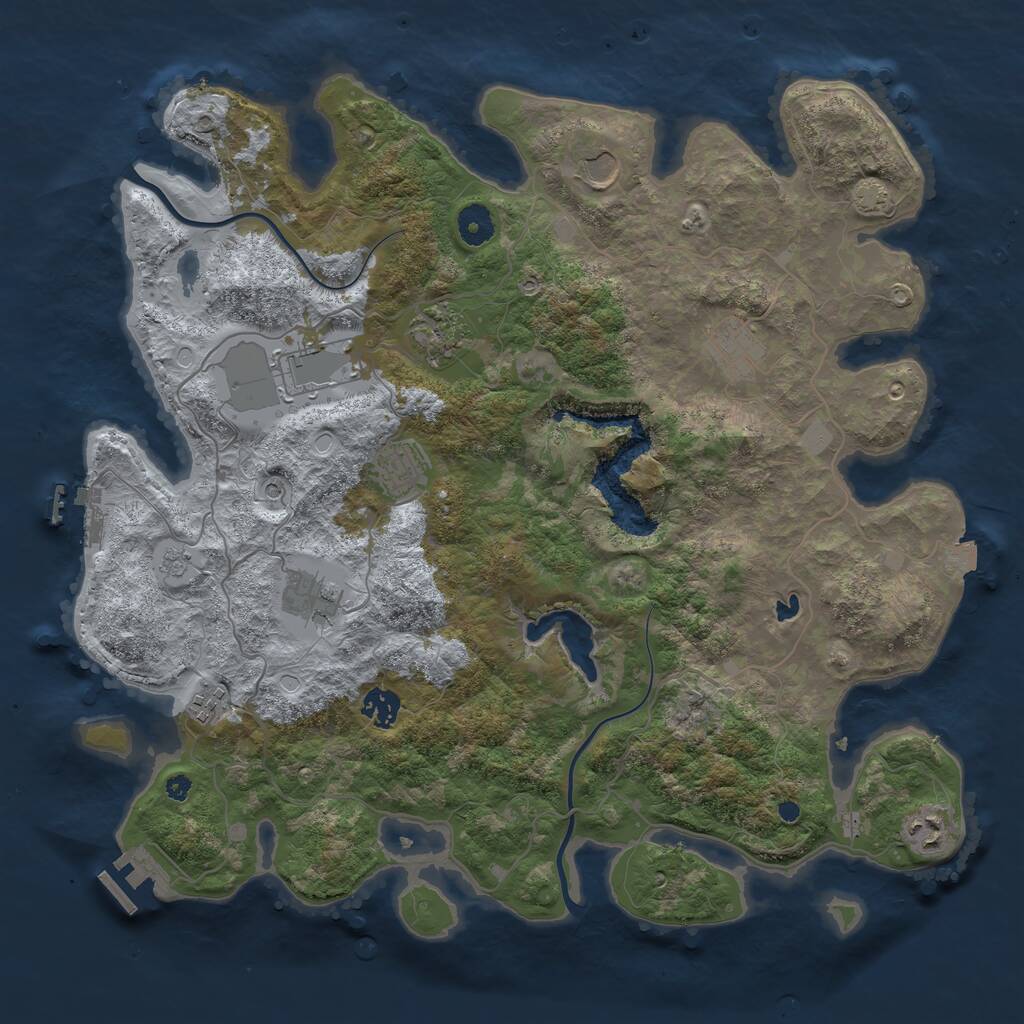 Rust Map: Procedural Map, Size: 4000, Seed: 4873165, 15 Monuments