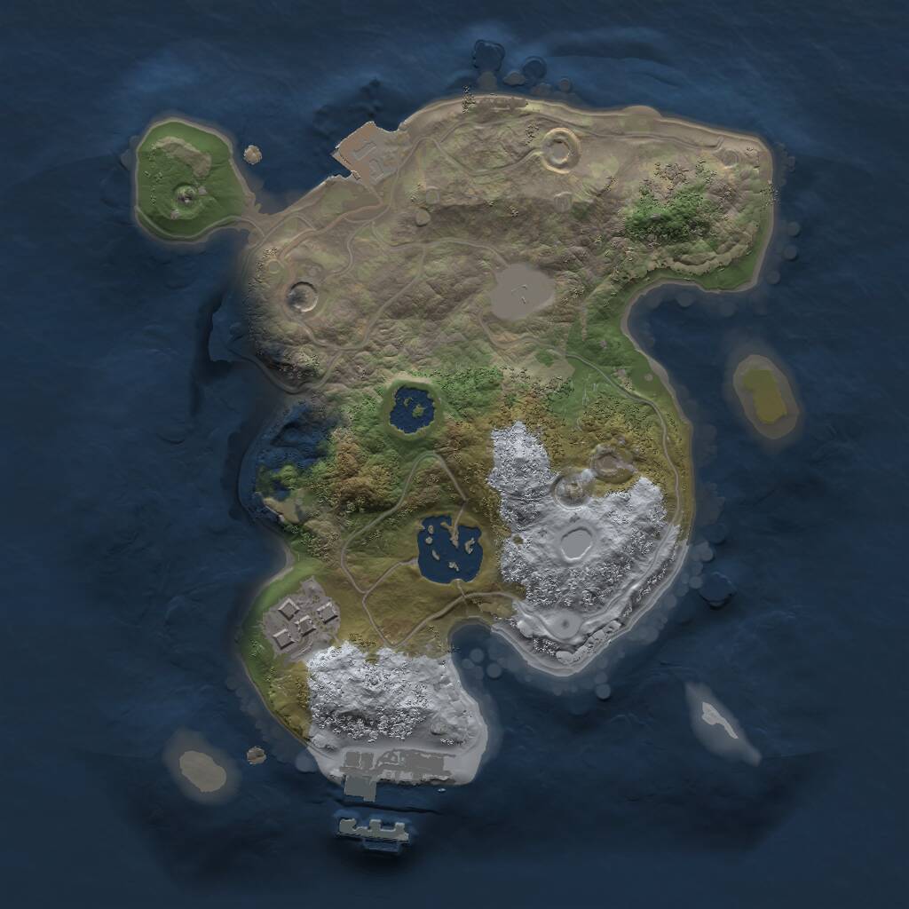 Rust Map: Procedural Map, Size: 2000, Seed: 3245234, 5 Monuments