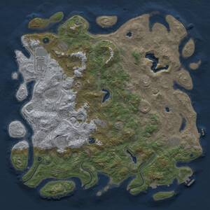 Thumbnail Rust Map: Procedural Map, Size: 4999, Seed: 1674963048, 17 Monuments