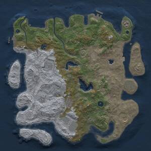 Thumbnail Rust Map: Procedural Map, Size: 4000, Seed: 1693156231, 15 Monuments