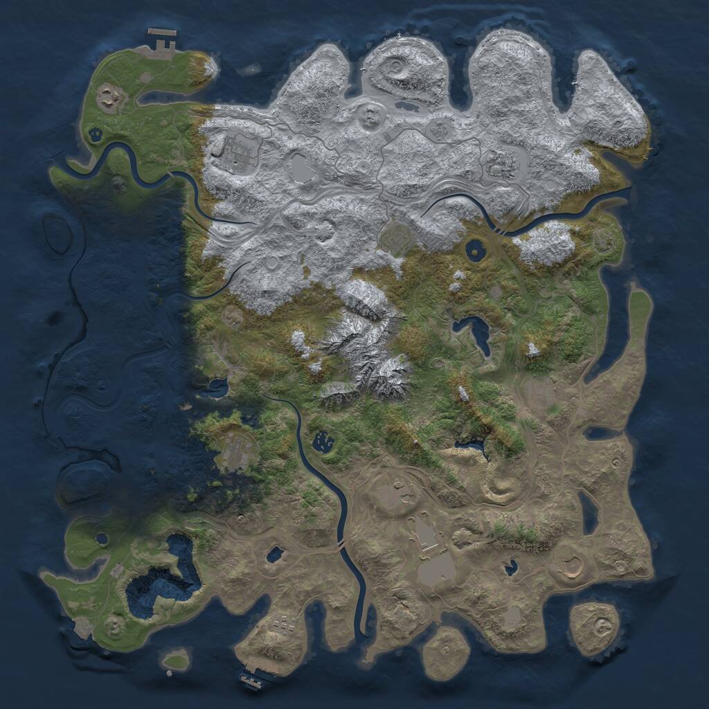 Rust Map: Procedural Map, Size: 5000, Seed: 1471381597, 17 Monuments