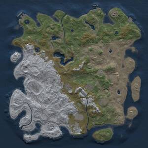 Thumbnail Rust Map: Procedural Map, Size: 4500, Seed: 1387677818, 17 Monuments