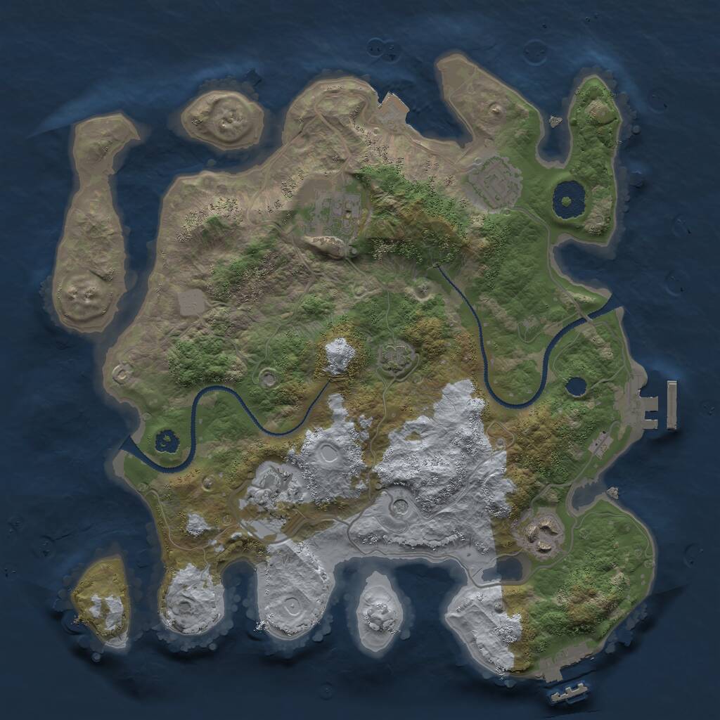 Rust Map: Procedural Map, Size: 3000, Seed: 67103560, 9 Monuments