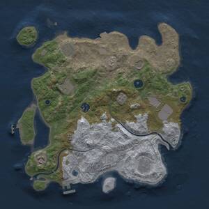 Thumbnail Rust Map: Procedural Map, Size: 3500, Seed: 48764124, 14 Monuments