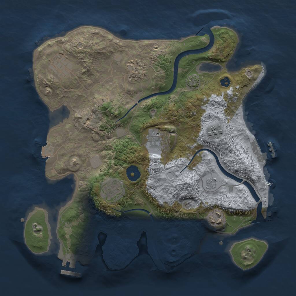 Rust Map: Procedural Map, Size: 3000, Seed: 436227242, 12 Monuments