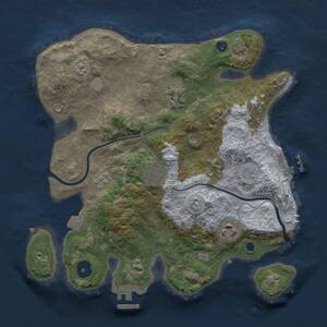 Thumbnail Rust Map: Procedural Map, Size: 3000, Seed: 436227242, 10 Monuments