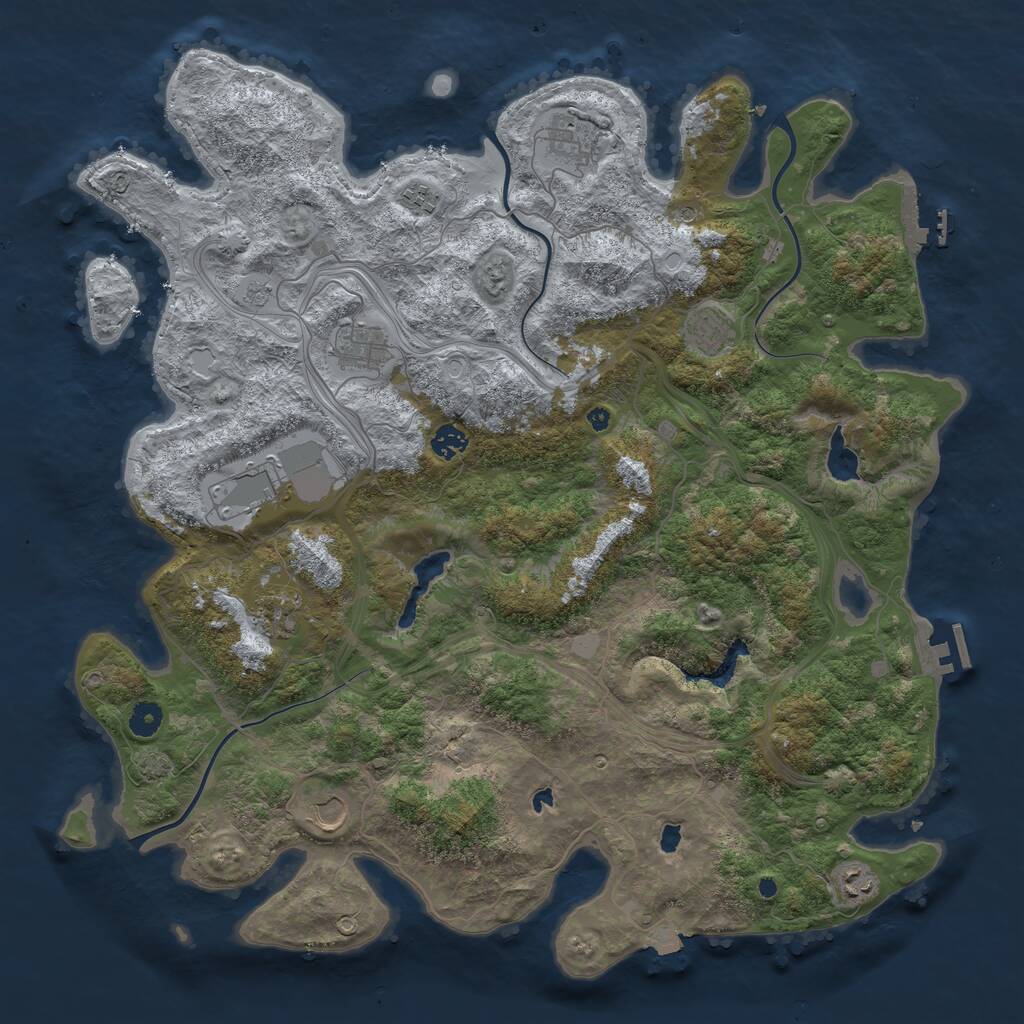 Rust Map: Procedural Map, Size: 4500, Seed: 1291330808, 15 Monuments