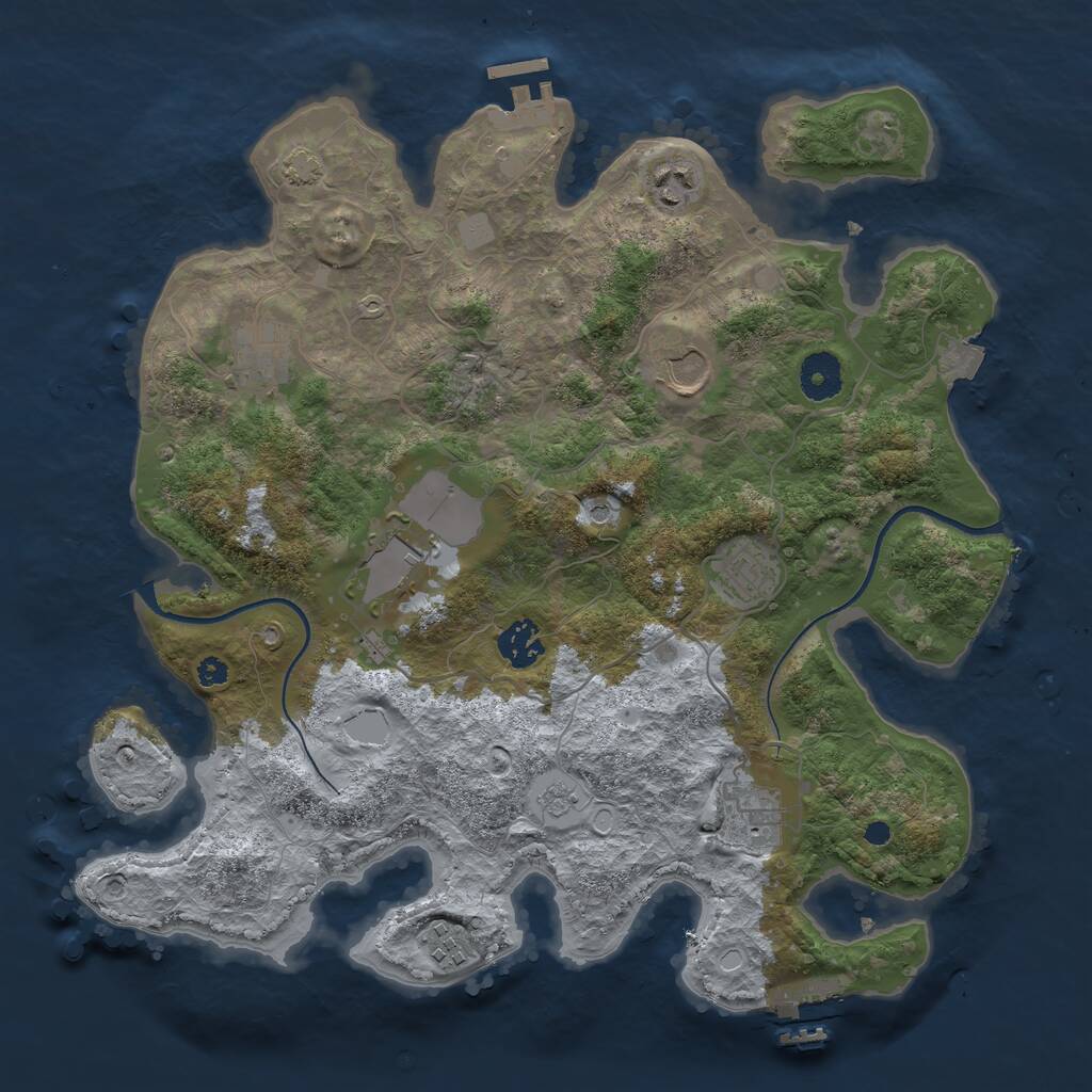 Rust Map: Procedural Map, Size: 3600, Seed: 22610, 14 Monuments