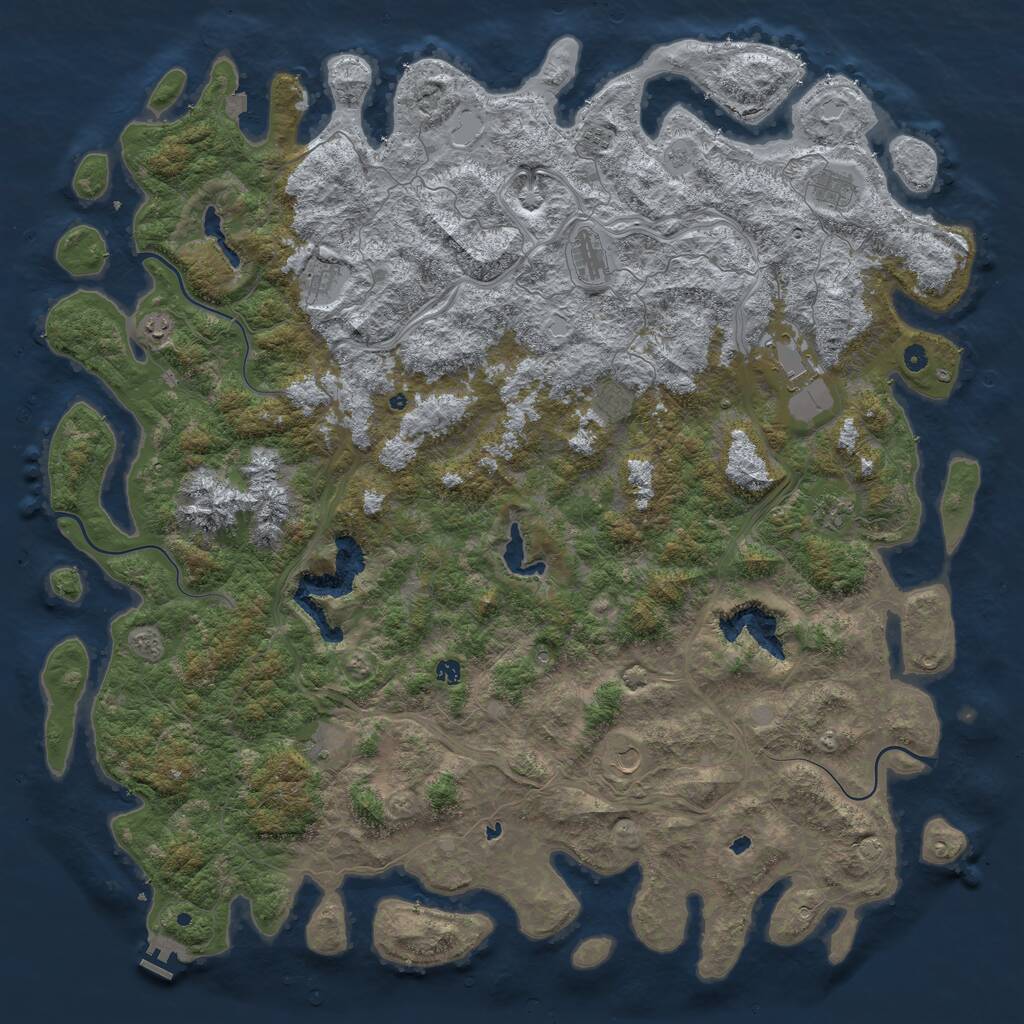 Rust Map: Procedural Map, Size: 6000, Seed: 402611782, 16 Monuments