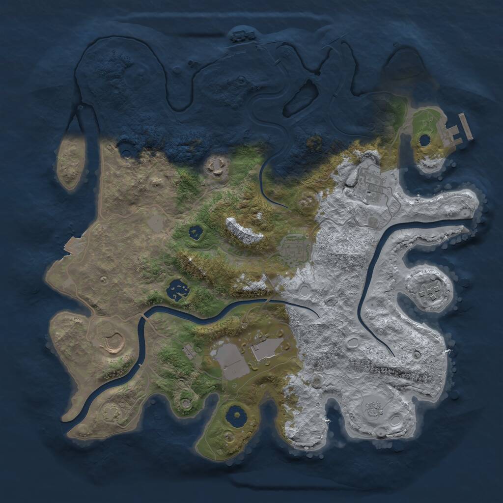 Rust Map: Procedural Map, Size: 3600, Seed: 12610, 13 Monuments