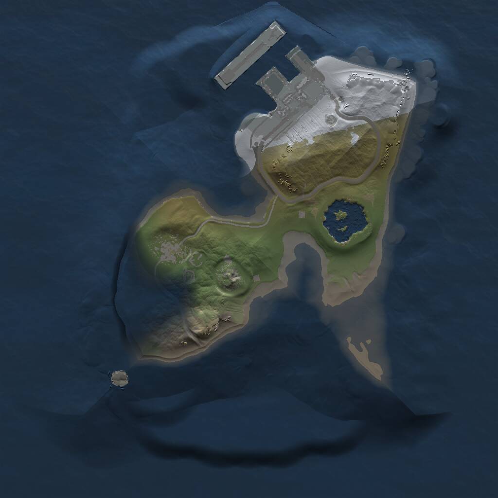 Rust Map: Procedural Map, Size: 1201, Seed: 1, 2 Monuments