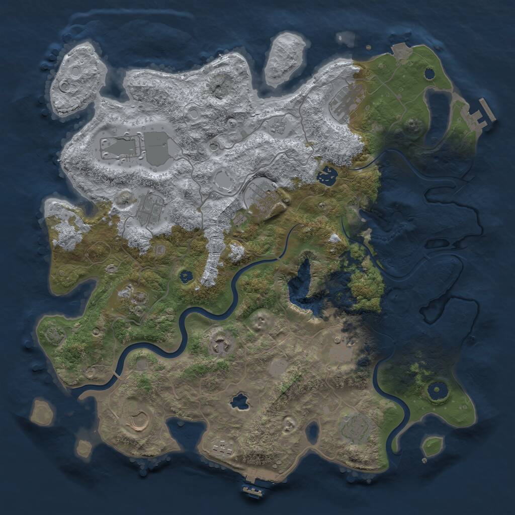Rust Map: Procedural Map, Size: 4000, Seed: 62716, 17 Monuments