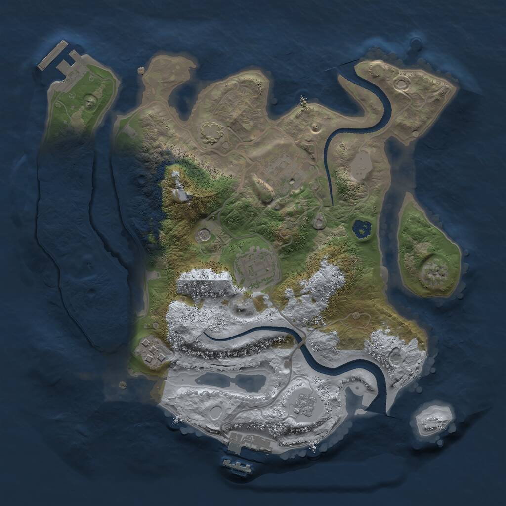 Rust Map: Procedural Map, Size: 2700, Seed: 639192, 9 Monuments