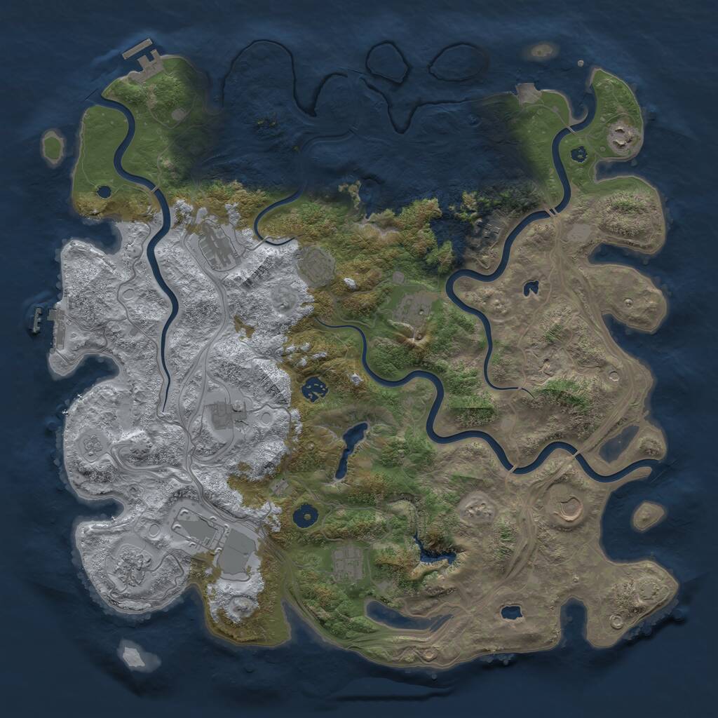 Rust Map: Procedural Map, Size: 4500, Seed: 12412535, 17 Monuments