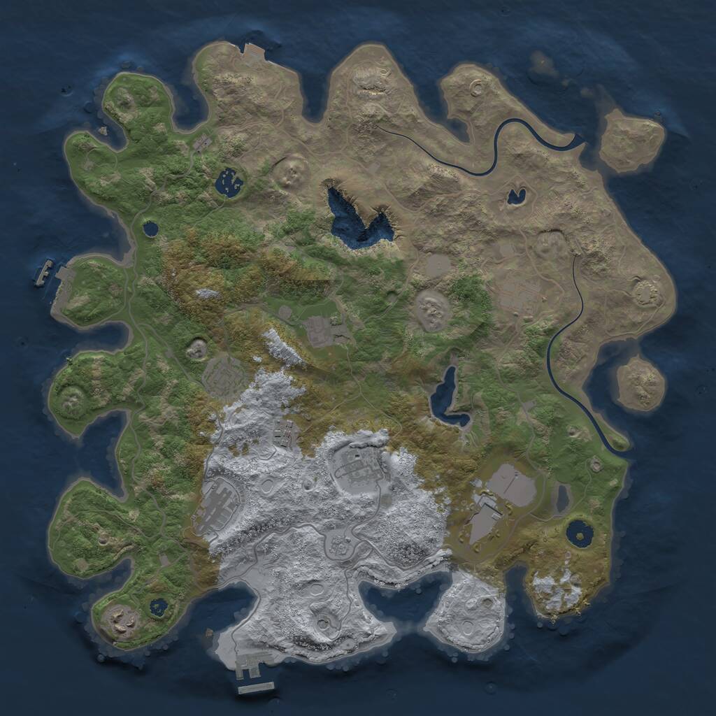 Rust Map: Procedural Map, Size: 4000, Seed: 1907031377, 15 Monuments