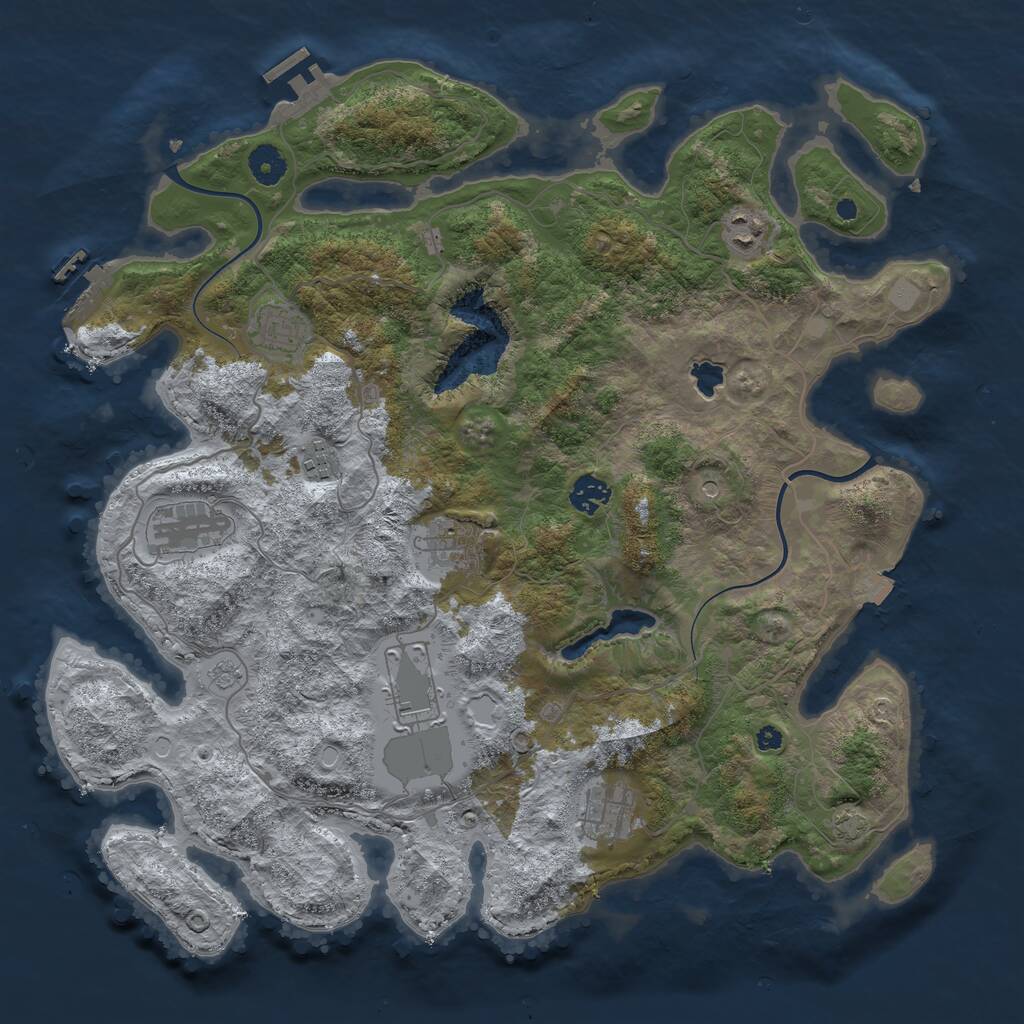 Rust Map: Procedural Map, Size: 4000, Seed: 2024103, 14 Monuments