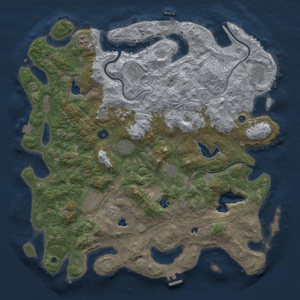 Rust Map: Procedural Map, Size: 4500, Seed: 1668150098, 14 Monuments