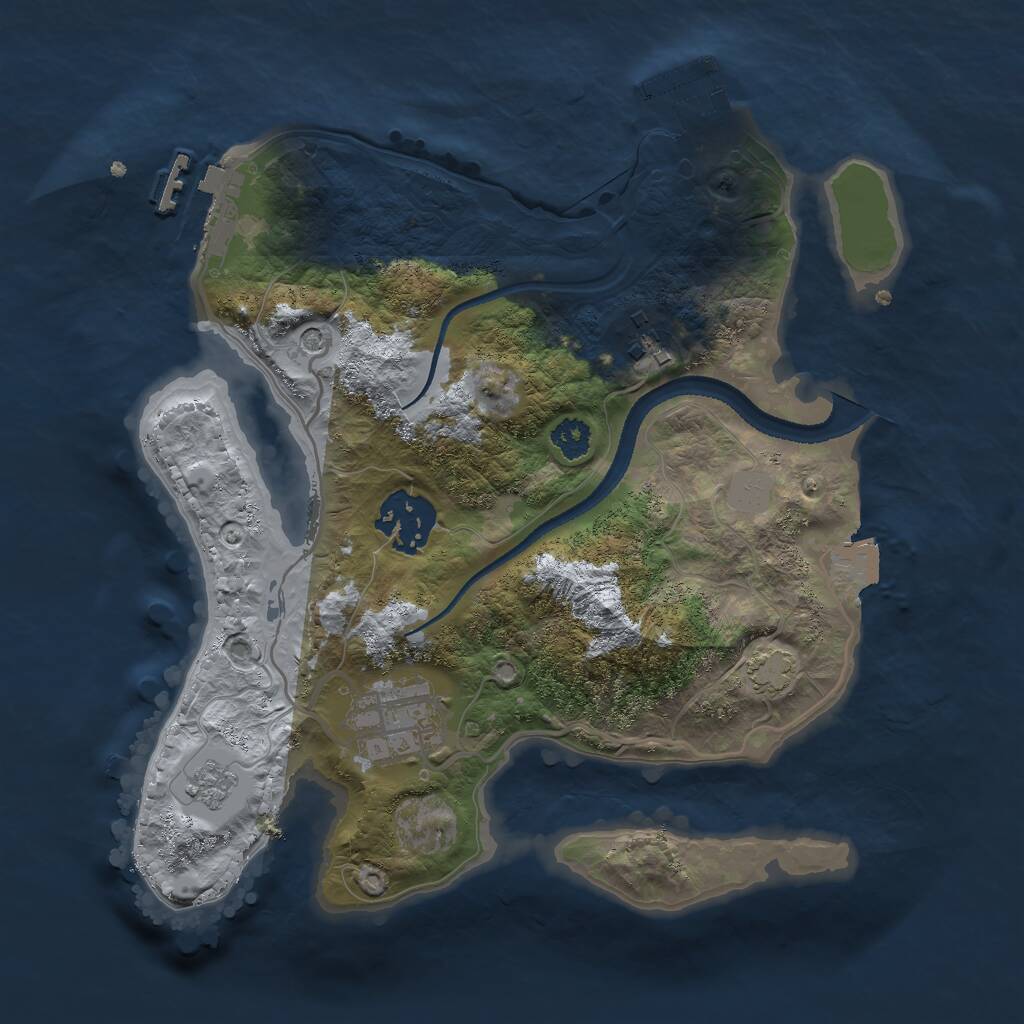 Rust Map: Procedural Map, Size: 2600, Seed: 1418727456, 9 Monuments