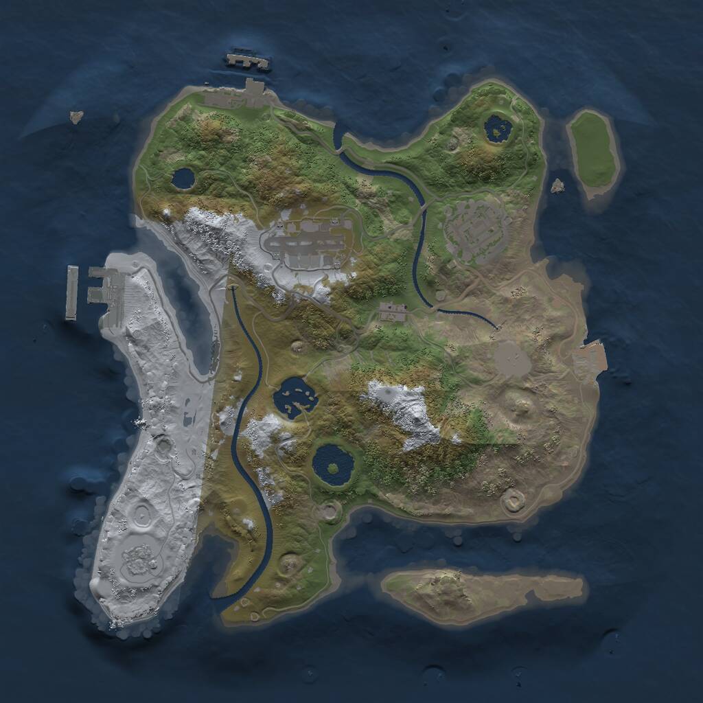 Rust Map: Procedural Map, Size: 2600, Seed: 1418727456, 7 Monuments