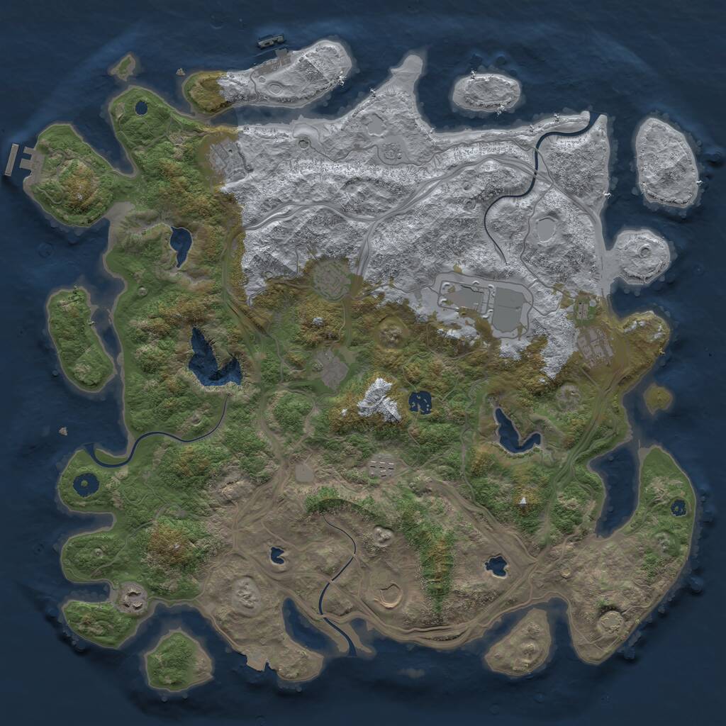 Rust Map: Procedural Map, Size: 4500, Seed: 768717859, 15 Monuments