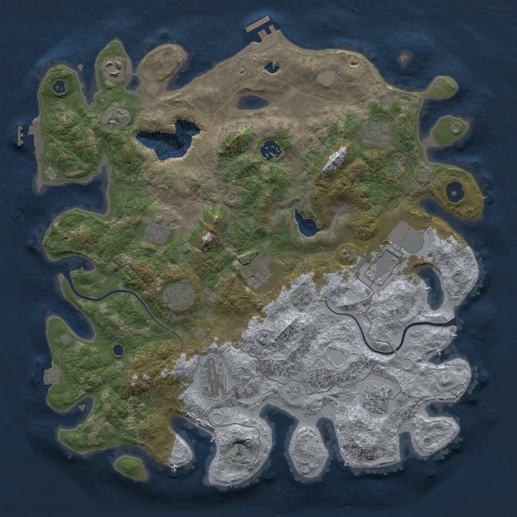 Rust Map: Procedural Map, Size: 4000, Seed: 1608004082, 16 Monuments