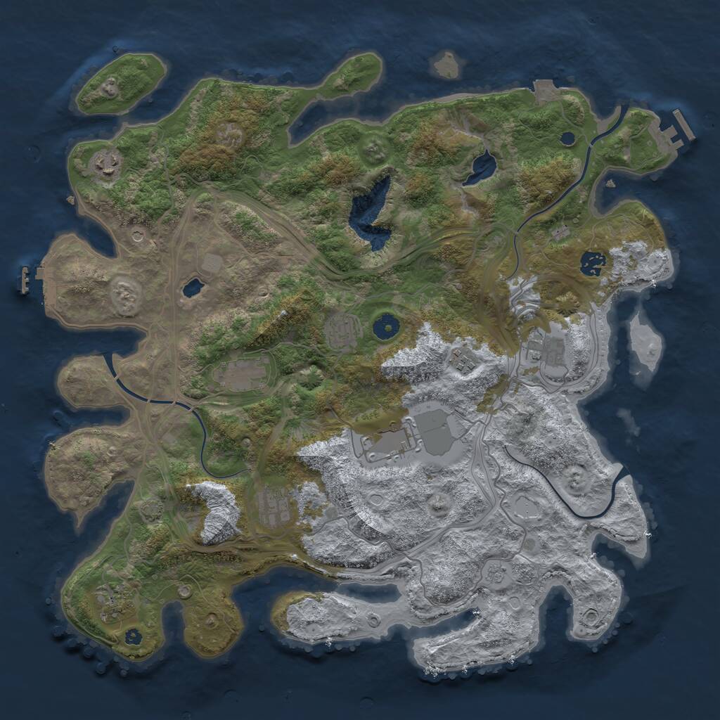 Rust Map: Procedural Map, Size: 4250, Seed: 1143950770, 15 Monuments