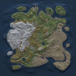 Thumbnail Rust Map: Procedural Map, Size: 3500, Seed: 423167686, 12 Monuments