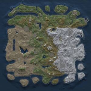 Thumbnail Rust Map: Procedural Map, Size: 4501, Seed: 1841432007, 15 Monuments