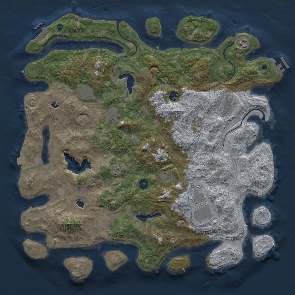 Rust Map: Procedural Map, Size: 4501, Seed: 1841432007, 15 Monuments