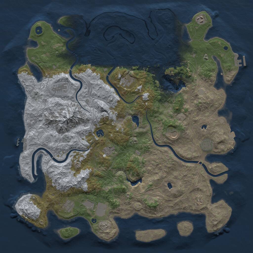 Rust Map: Procedural Map, Size: 5000, Seed: 2063564030, 17 Monuments