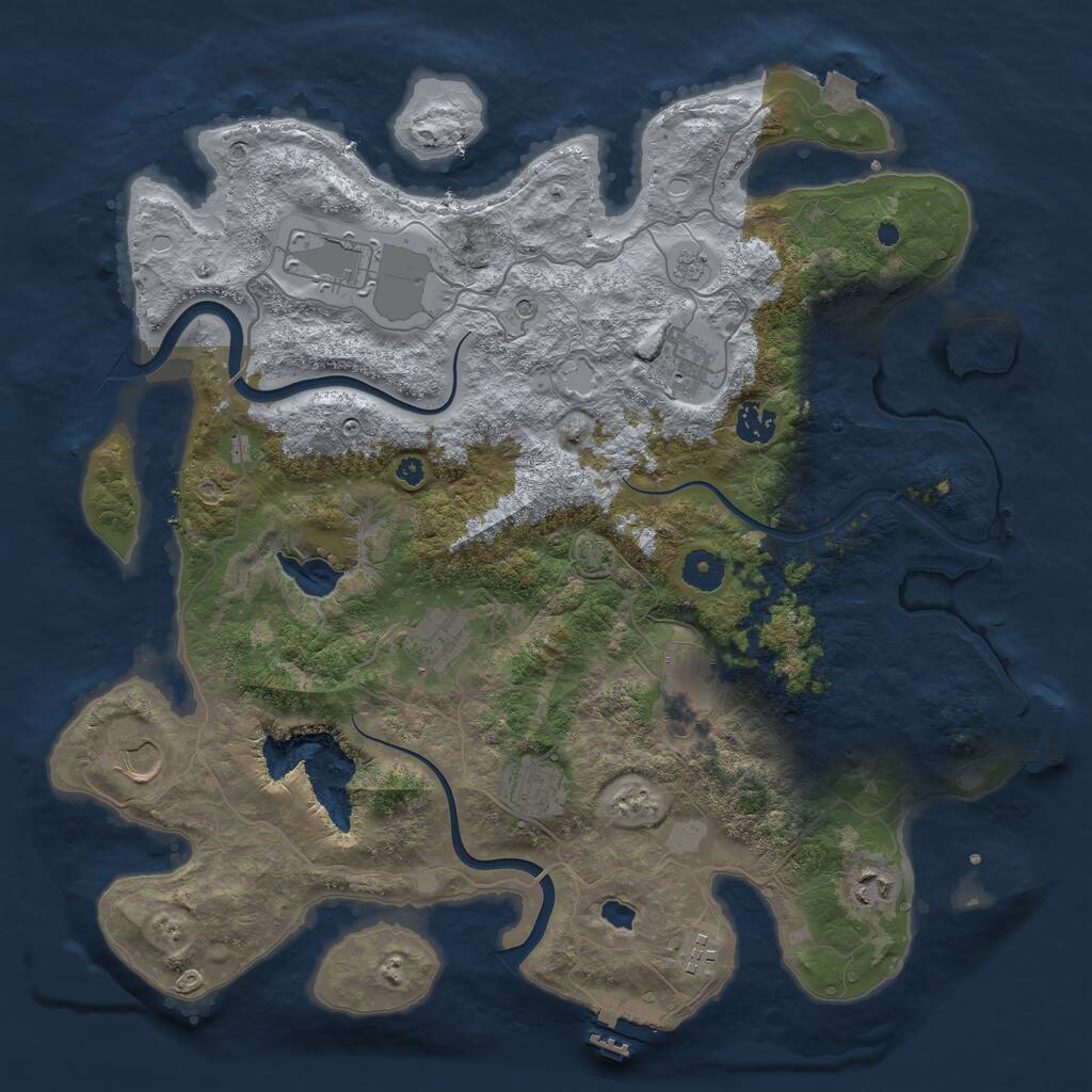 Rust Map: Procedural Map, Size: 4000, Seed: 529862616, 15 Monuments