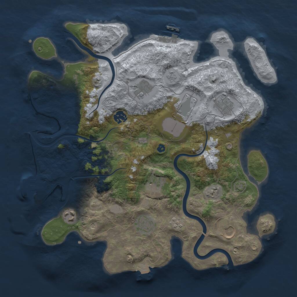 Rust Map: Procedural Map, Size: 3600, Seed: 615220608, 15 Monuments