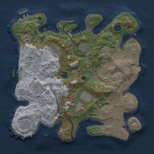 Thumbnail Rust Map: Procedural Map, Size: 3500, Seed: 20237994, 16 Monuments