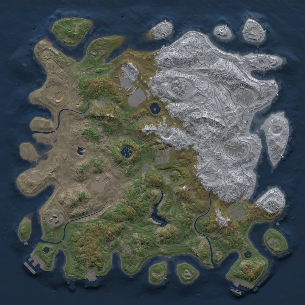 Rust Map: Procedural Map, Size: 4250, Seed: 1193027500, 17 Monuments