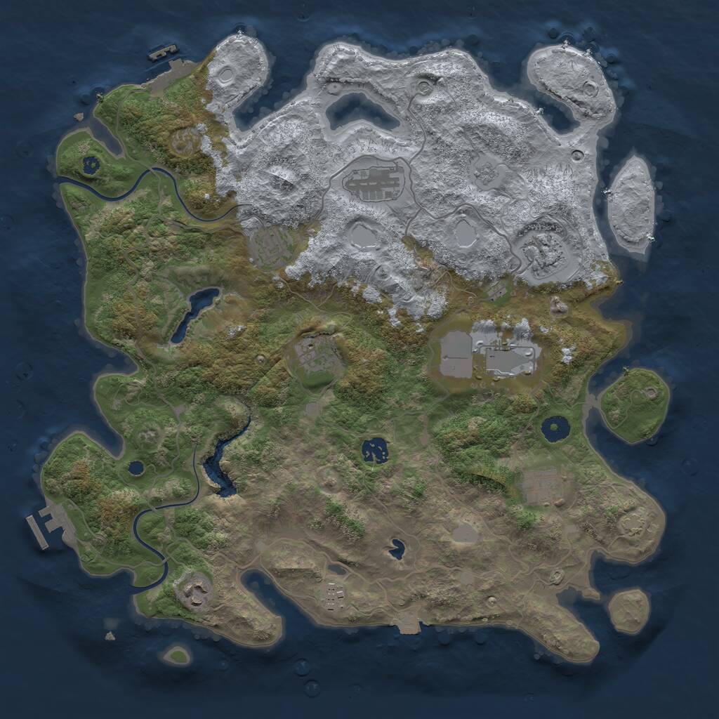 Rust Map: Procedural Map, Size: 4000, Seed: 38678453, 15 Monuments