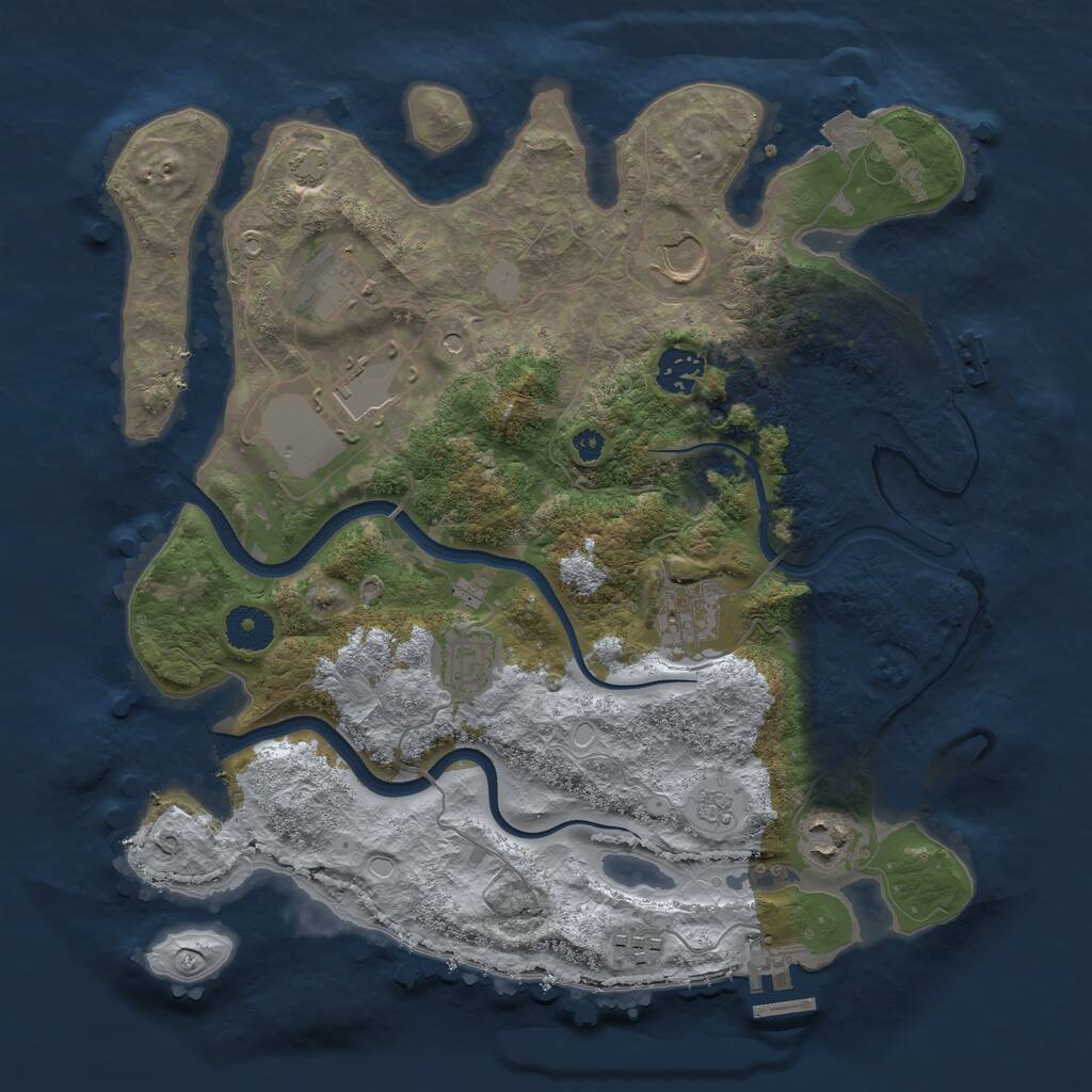 Rust Map: Procedural Map, Size: 3500, Seed: 56235168, 14 Monuments