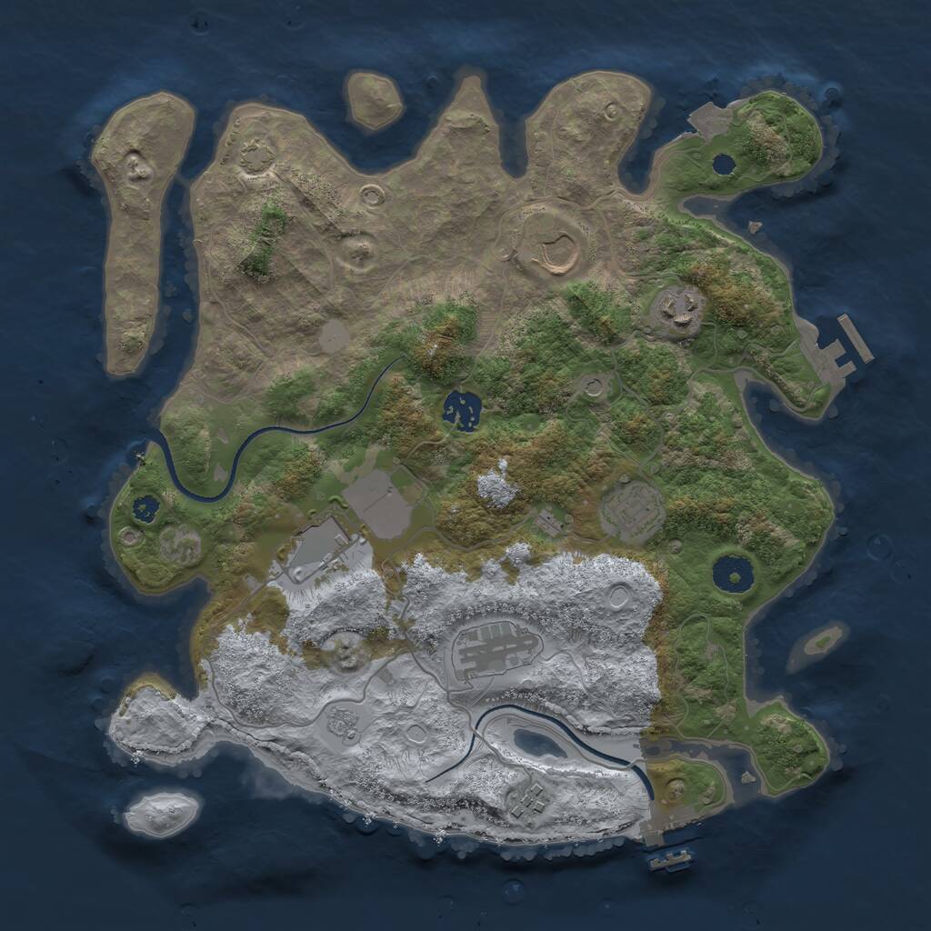 Rust Map: Procedural Map, Size: 3500, Seed: 56235168, 13 Monuments