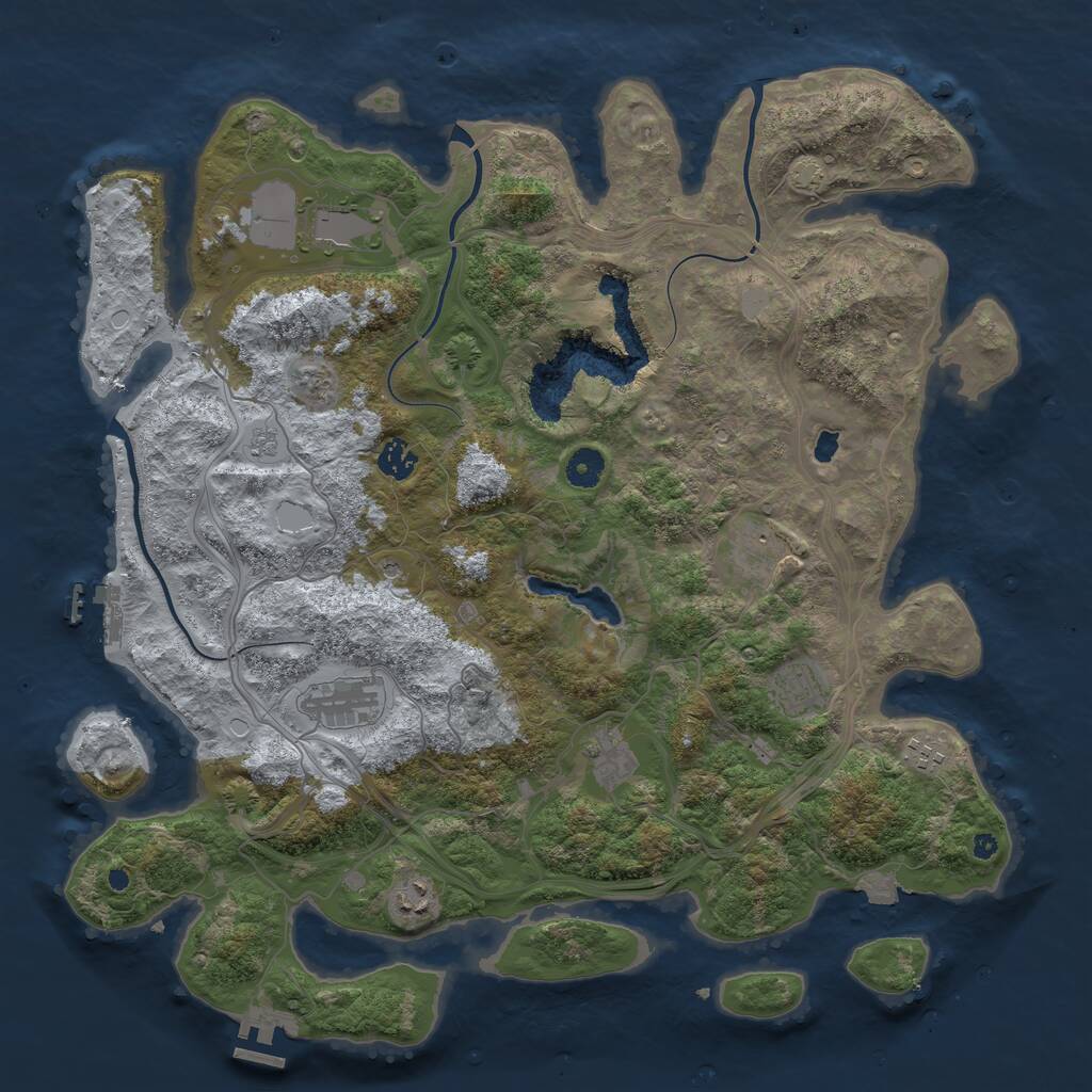 Rust Map: Procedural Map, Size: 4250, Seed: 994237927, 14 Monuments