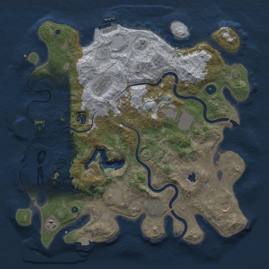 Rust Map: Procedural Map, Size: 4000, Seed: 506418007, 15 Monuments