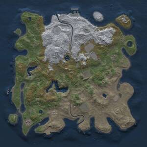 Thumbnail Rust Map: Procedural Map, Size: 4000, Seed: 506418007, 13 Monuments