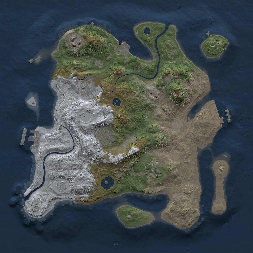 Rust Map: Procedural Map, Size: 3000, Seed: 1569373048, 9 Monuments