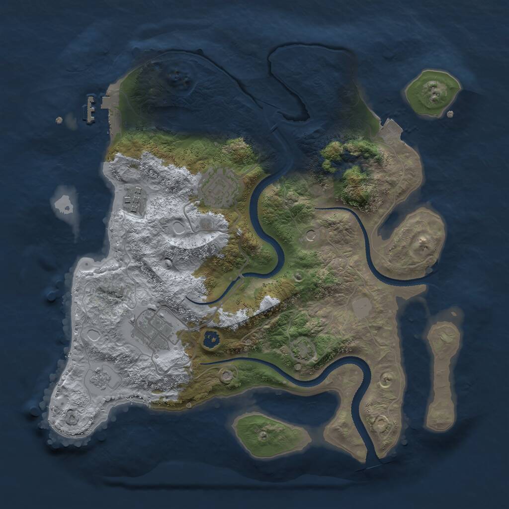 Rust Map: Procedural Map, Size: 3000, Seed: 1569373048, 8 Monuments