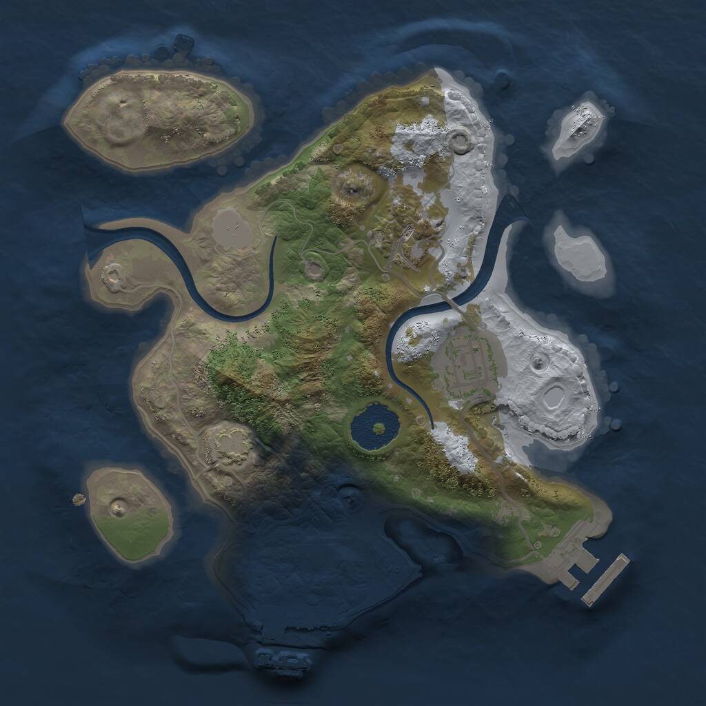 Rust Map: Procedural Map, Size: 2300, Seed: 915833950, 6 Monuments