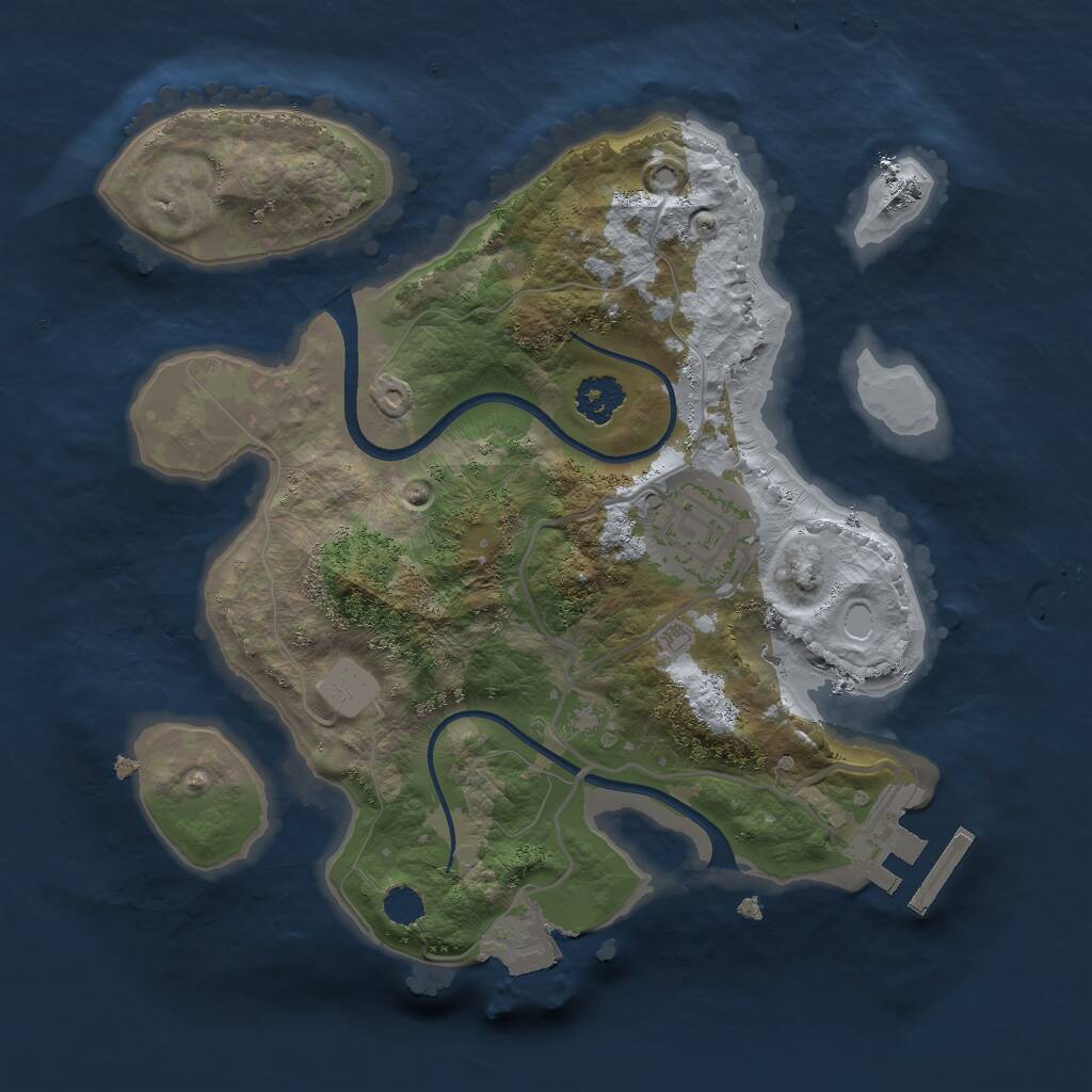 Rust Map: Procedural Map, Size: 2300, Seed: 915833950, 3 Monuments