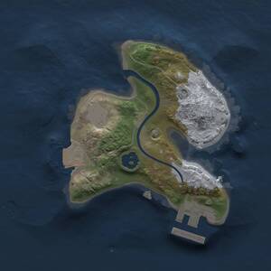 Thumbnail Rust Map: Procedural Map, Size: 1600, Seed: 8000, 2 Monuments