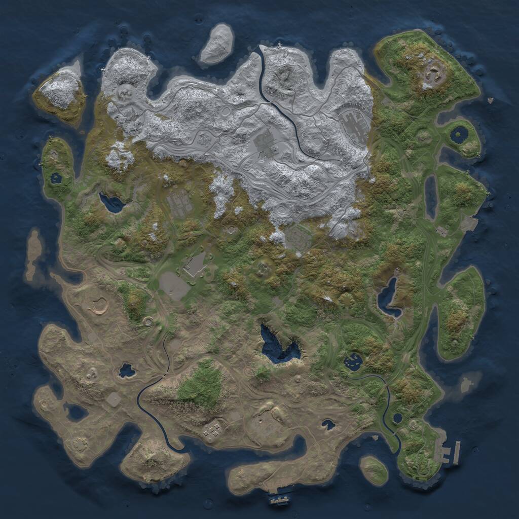 Rust Map: Procedural Map, Size: 4500, Seed: 297752, 17 Monuments