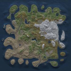 Thumbnail Rust Map: Procedural Map, Size: 4000, Seed: 621707732, 14 Monuments