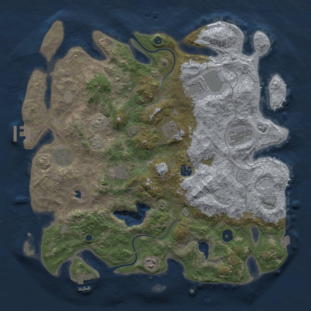 Rust Map: Procedural Map, Size: 4000, Seed: 771163644, 15 Monuments